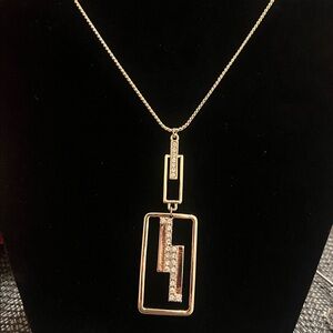 Gold-tone geometric pendant necklace